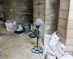 Sanierungsarbeiten in der Krypta der Dormitio (5. Oktober 2018).